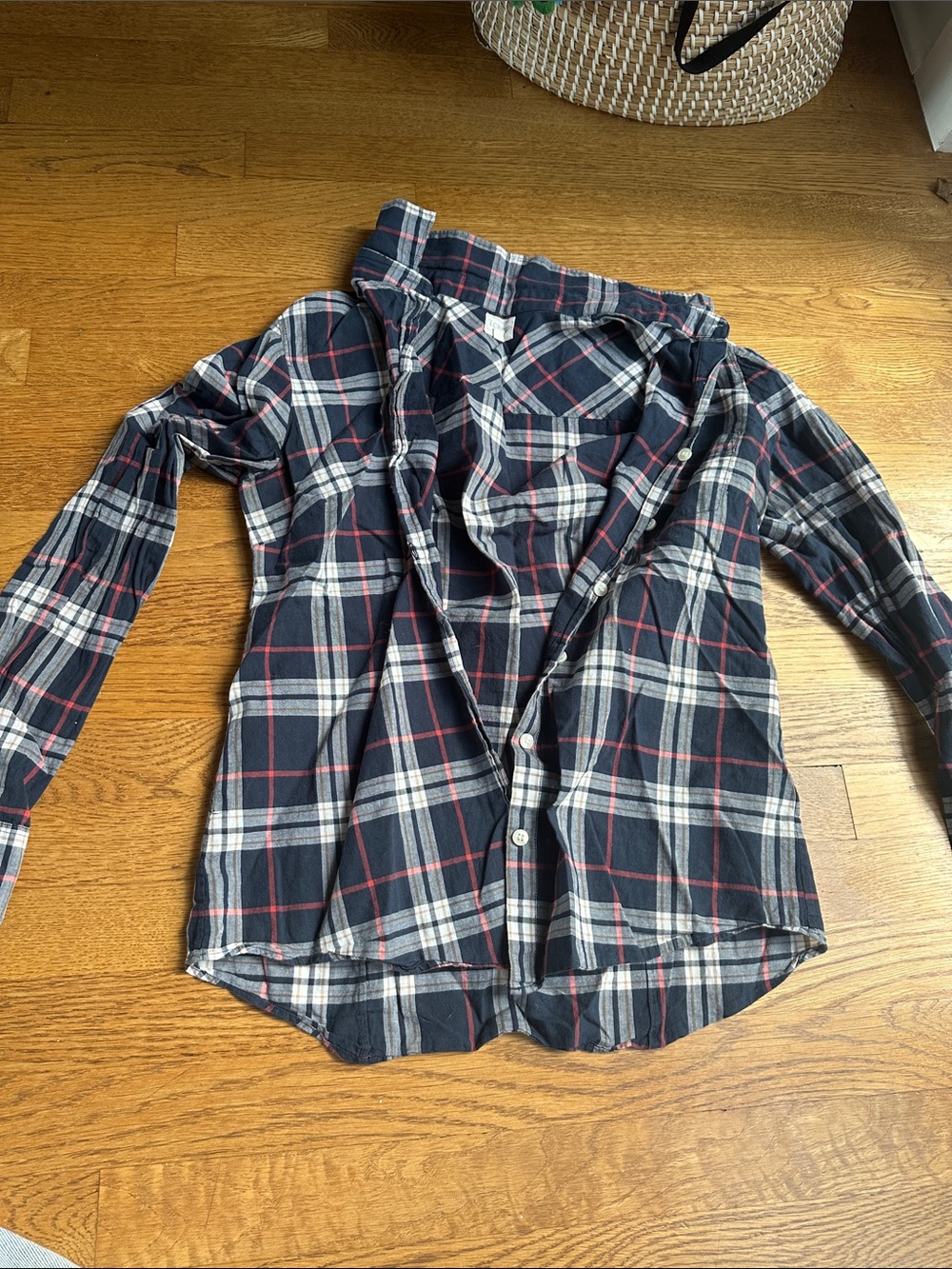 J. Crew Navy, White & Red Plaid Long Sleeve Button-Up Shirt